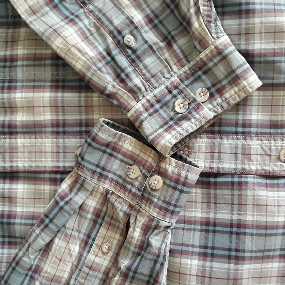 Carhartt men's button up work shirt long sleeve cotton brown plaid size XL - Picture 7 of 14